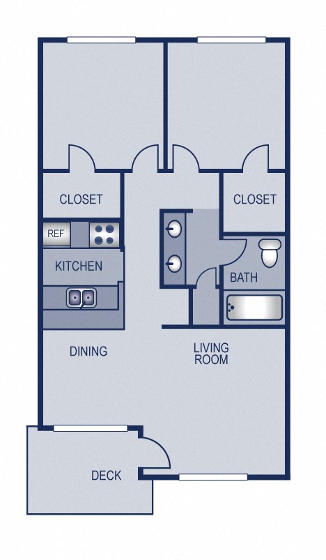 2 Bedroom 1 Bathroom Floor plan at Solaris, Austin, TX