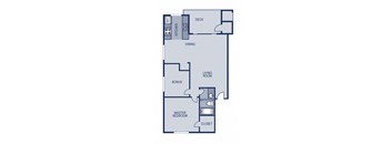 2 Bedroom 1 Bathroom A Floor plan at Solaris, Austin, Texas