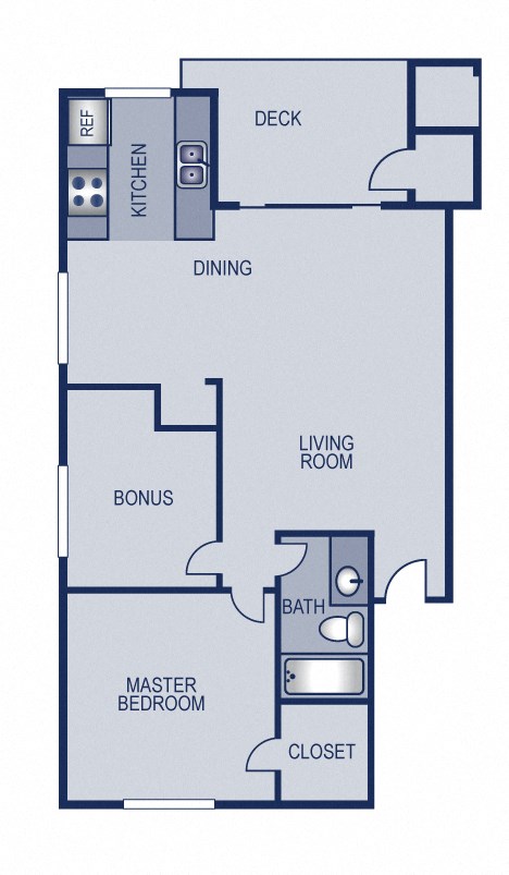 2 Bedroom 1 Bathroom A Floor plan at Solaris, Austin, Texas