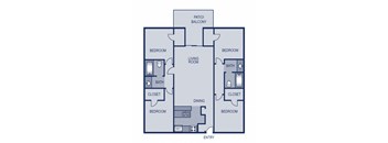 4 Bedroom 2 Bathroom  Floor plan at Solaris, Austin, TX