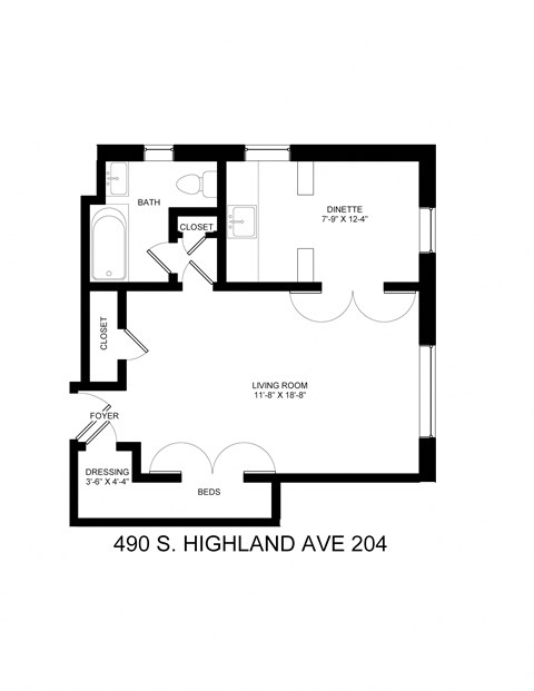the floor plan of 420 s highland ave 2014