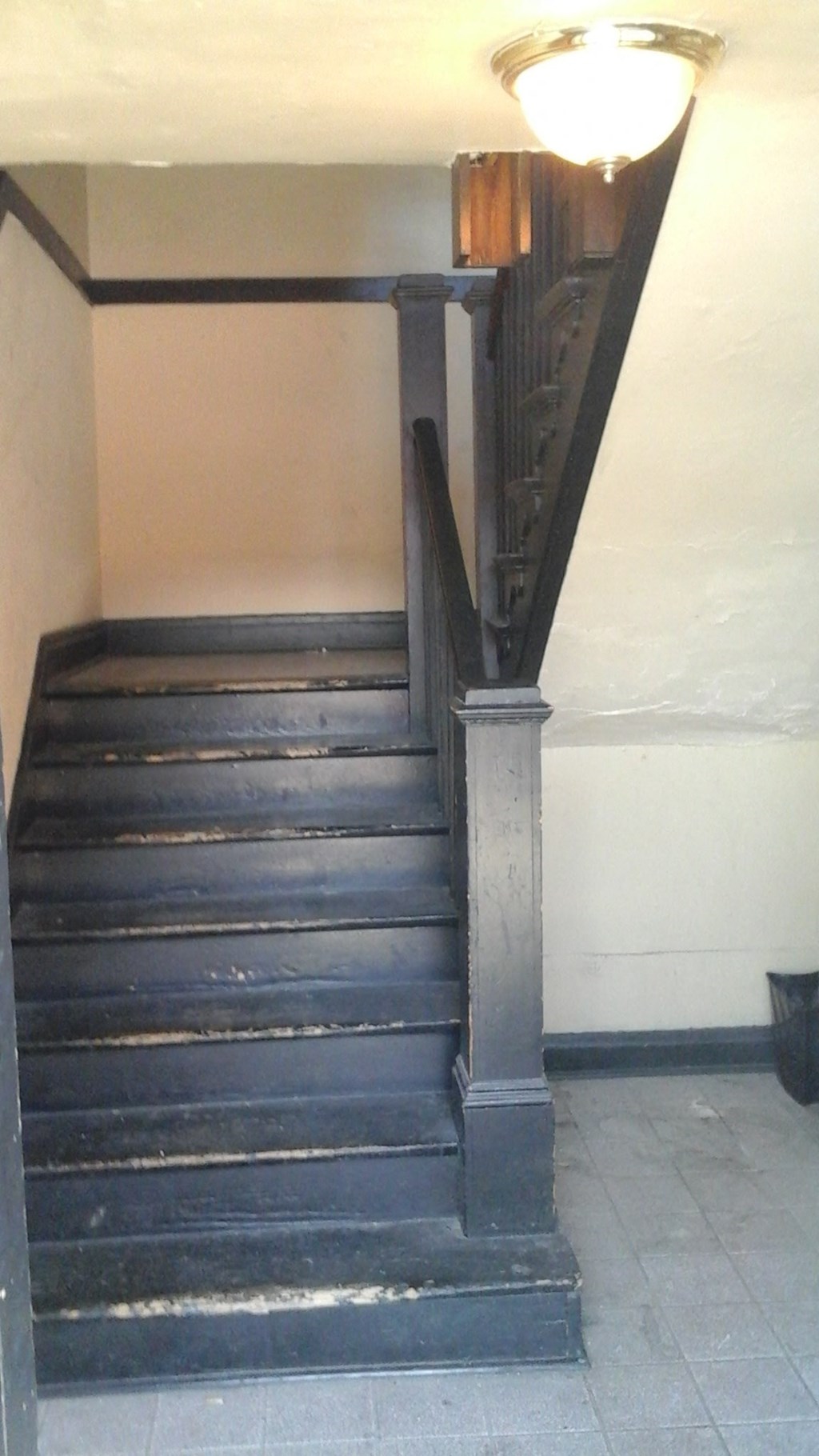 the stairs leading up to the second floor