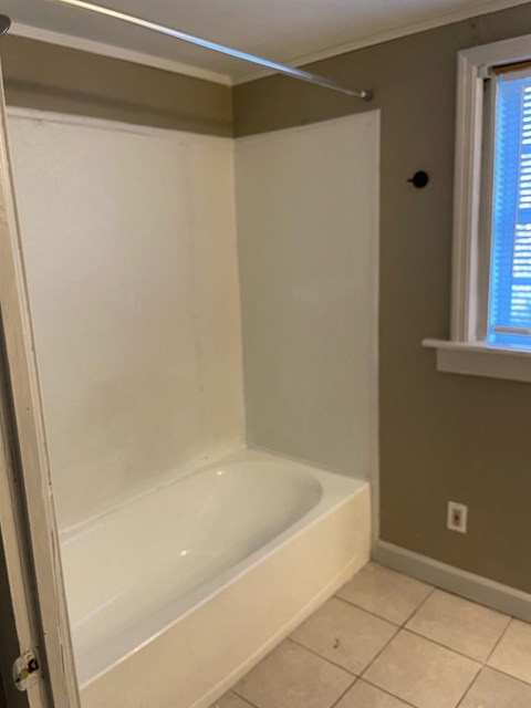 the tub is ready to be installed in the master bathroom