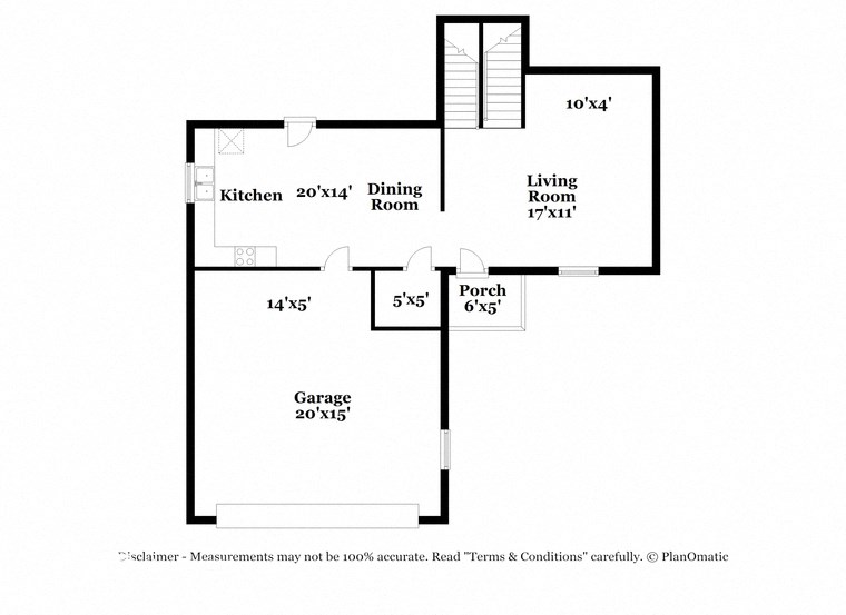 a floor plan of a house with a bedroom and a living room