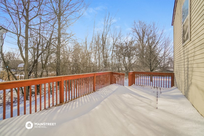 the deck is completely covered in snow