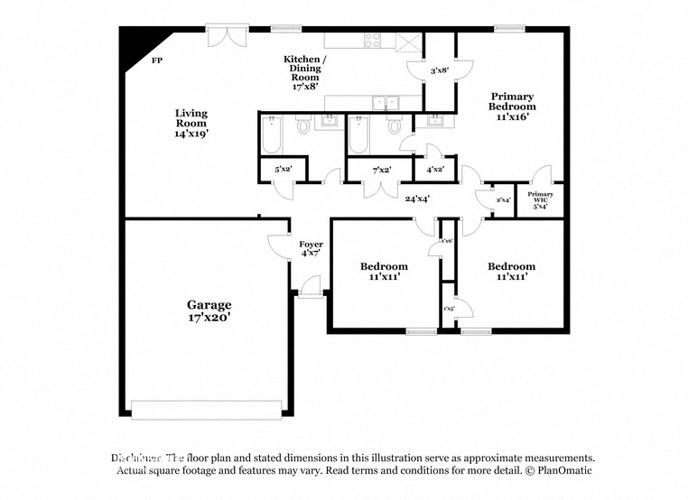 the schematic floor plan of the residence