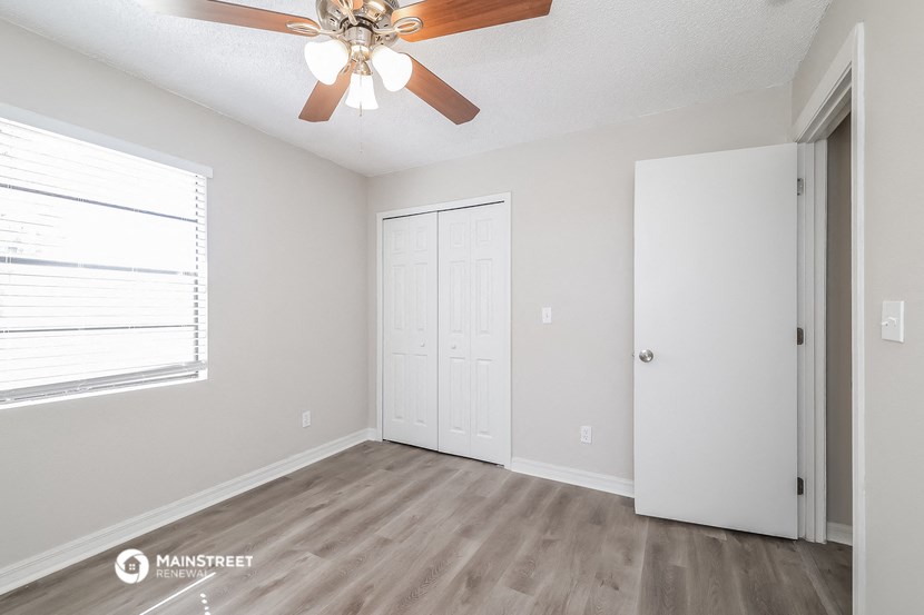 the spacious living room of our two bedroom apartment at university heights affordable housing