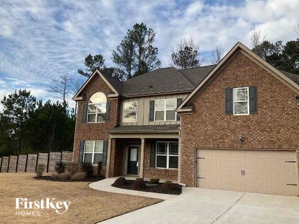 a brick house with a garage