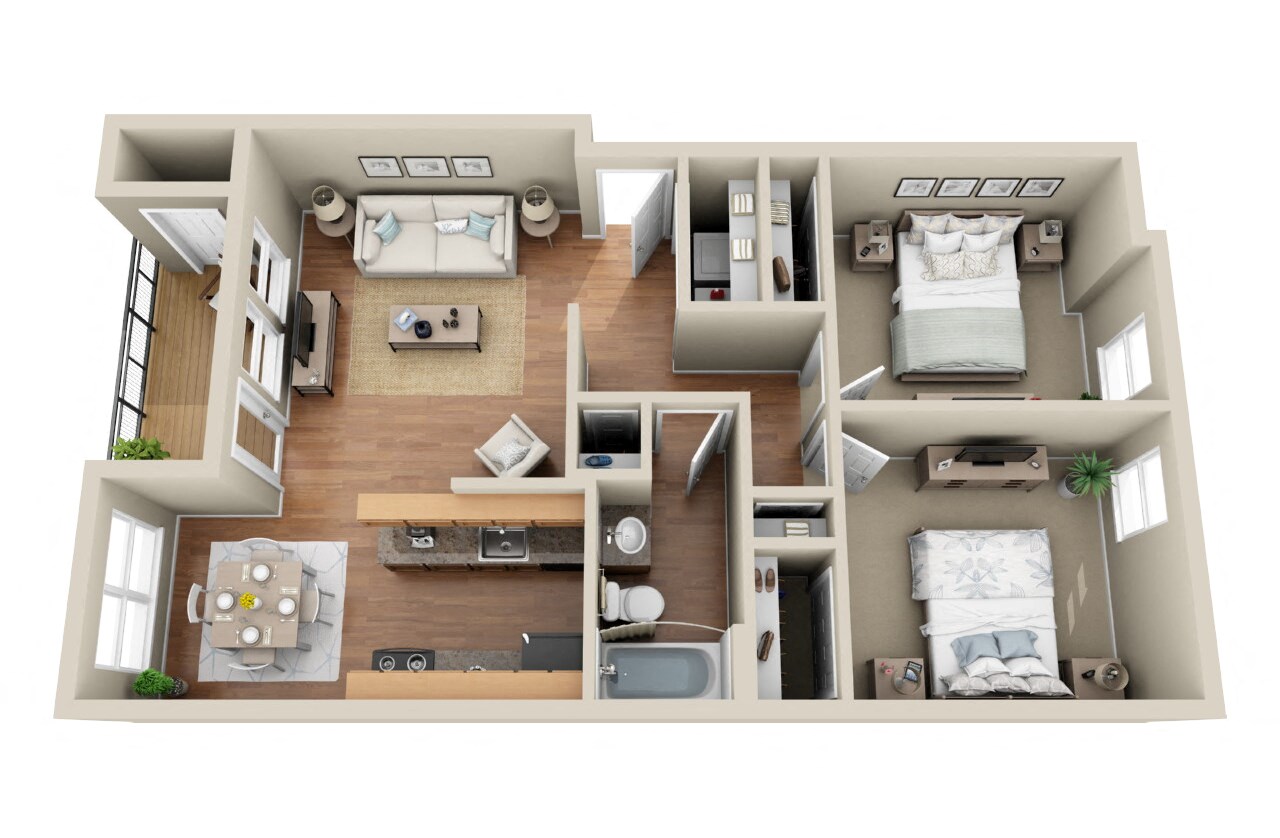 2 Bedroom  1 Bathroom