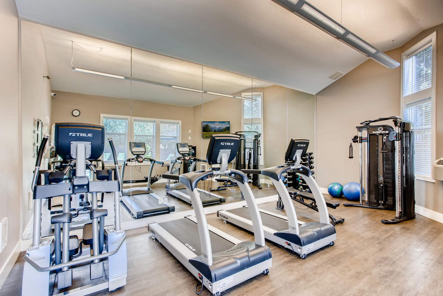 Apartments for Rent in Lake Oswego - Westlake Meadows - Fitness Center with Treadmills, Free Weights, and Elliptical Machine