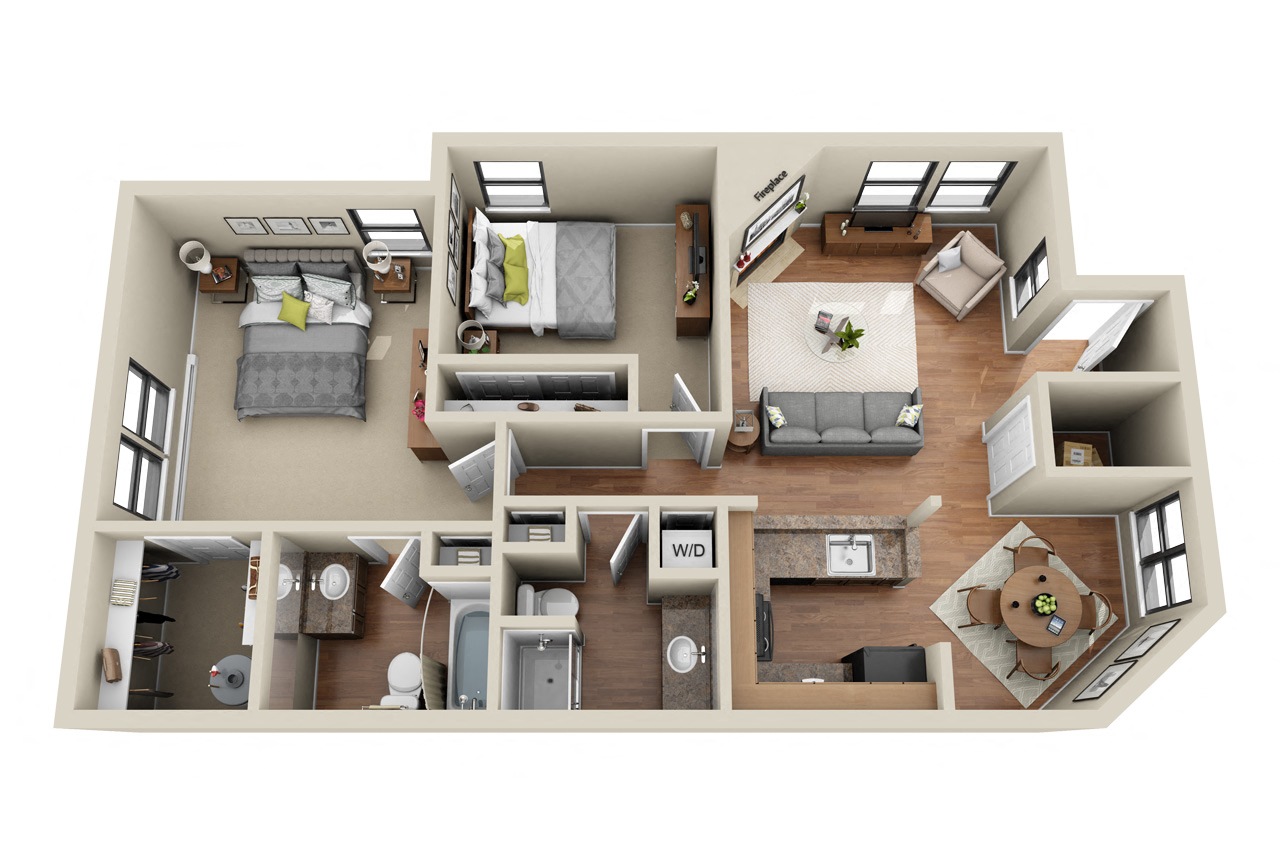 2x1.75 881 sq. ft. The Willow