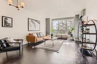 Apartments in Downtown Portland OR - Linc 245 - Spacious Living Room with Wood-Style Flooring