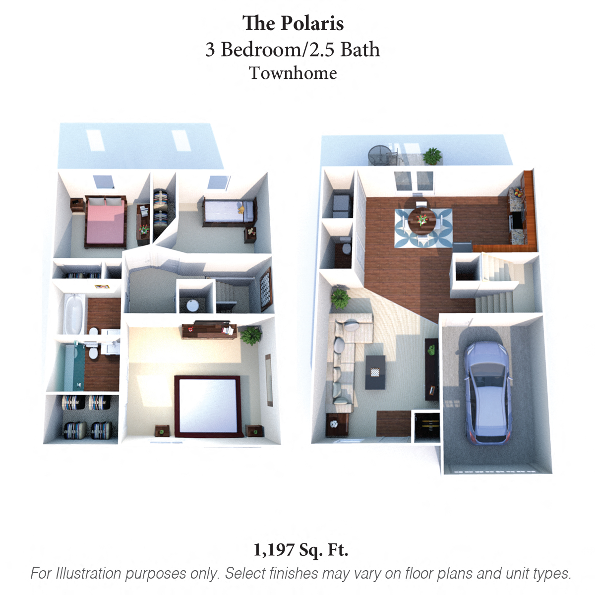 Polaris Floor Plan at The Residences at Liberty Crossing, Ohio, 43235