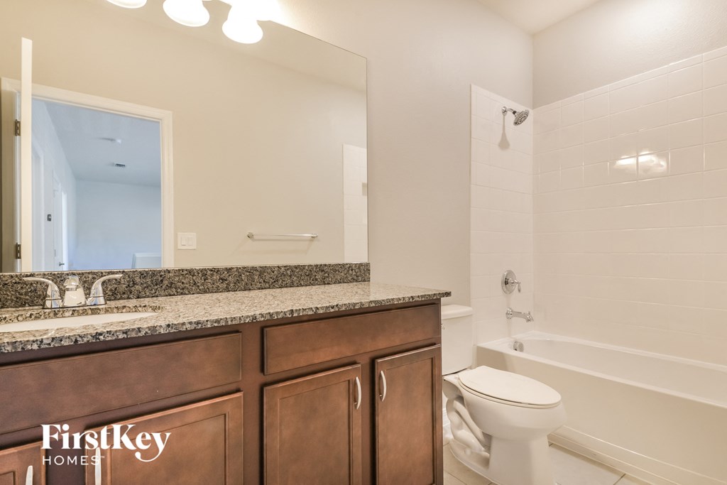 a bathroom with a sink and a toilet and a shower