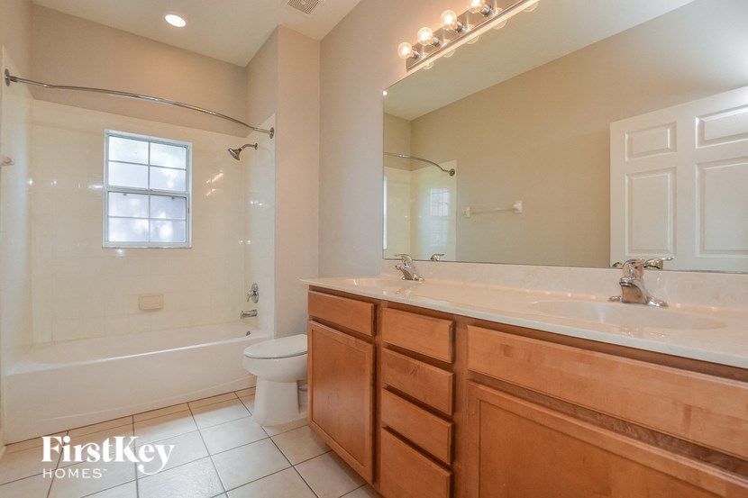 a bathroom with a sink and a toilet and a mirror