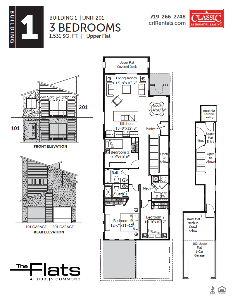 3 Bedroom Floorplan Rendering