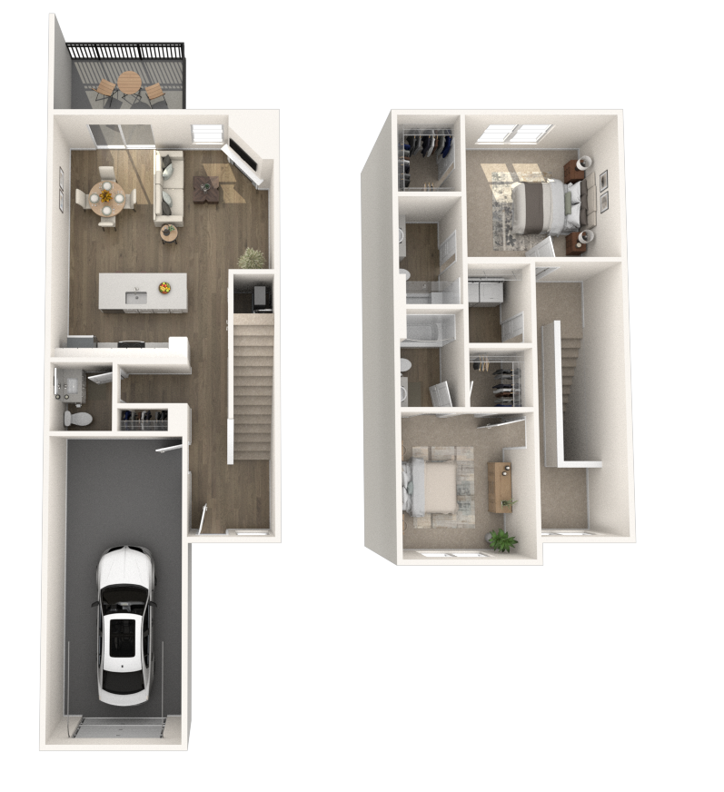 2 bedroom floor plan at Bayview of Traverse City, MI apartments
