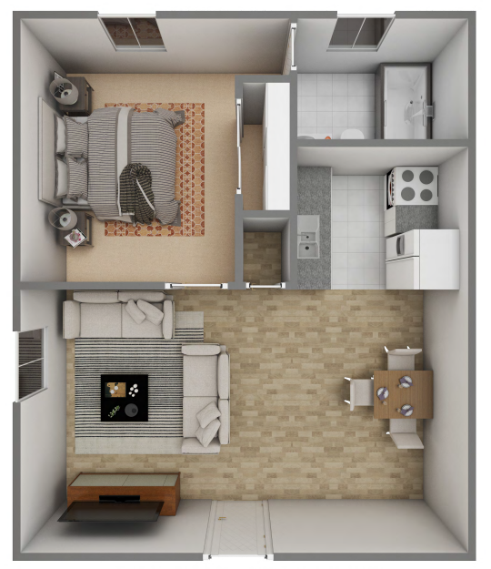 One-bedroom floorplan