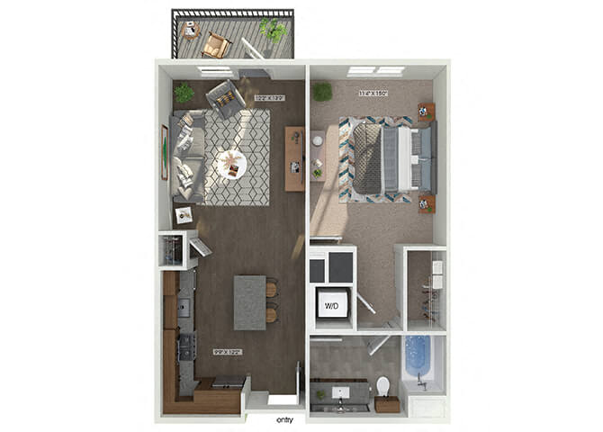 A1 Floorplan Image at The Quill Apartments in Milford, MA