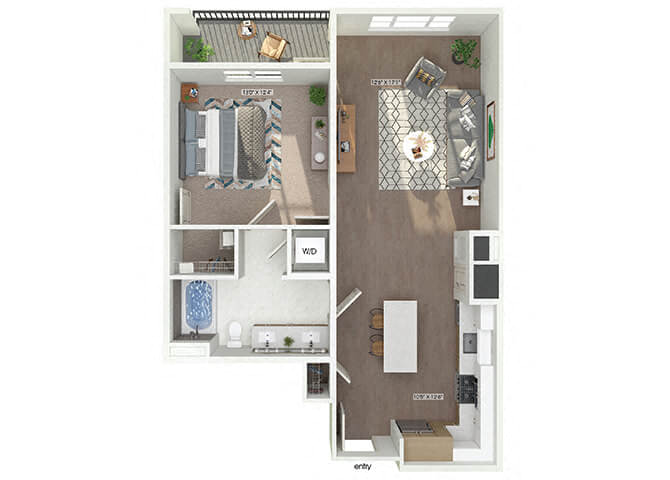 A2 Floorplan Image at The Quill Apartments in Milford, MA
