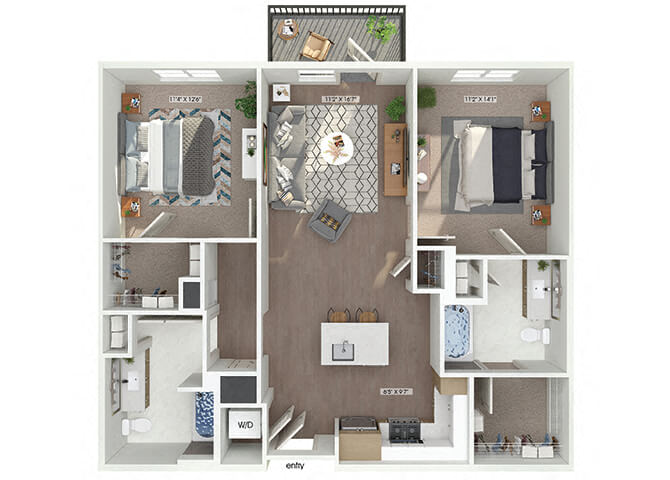 B1 Floorplan Image at The Quill Apartments in Milford, MA