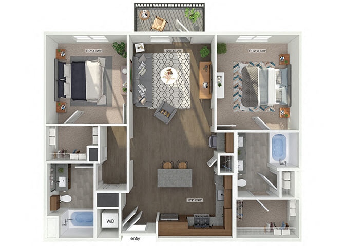 B2 Floorplan Image at The Quill Apartments in Milford, MA