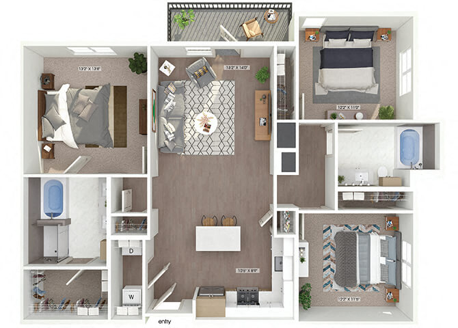 C1 Floorplan Image at The Quill Apartments in Milford, MA