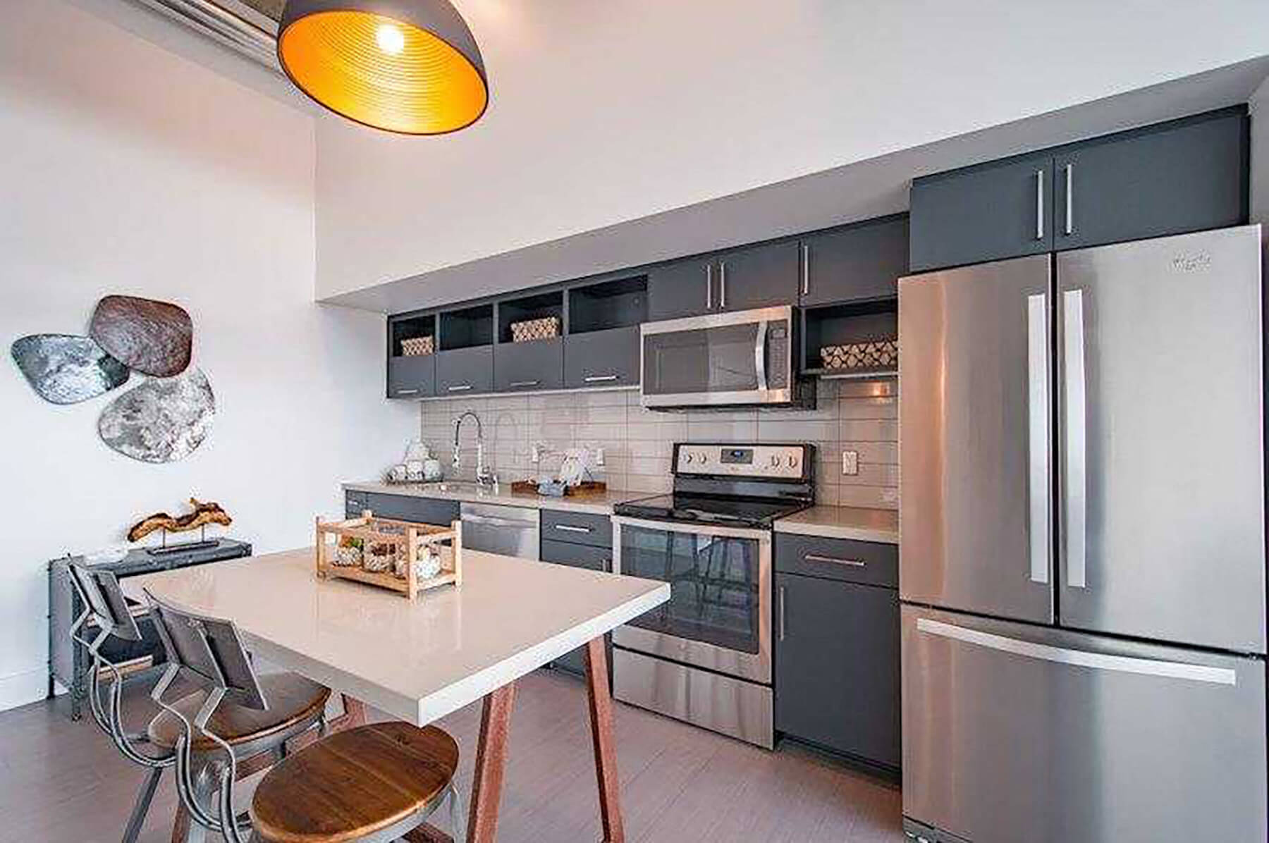 Model Concrete Kitchen at Idea1 Apartments in San Diego CA