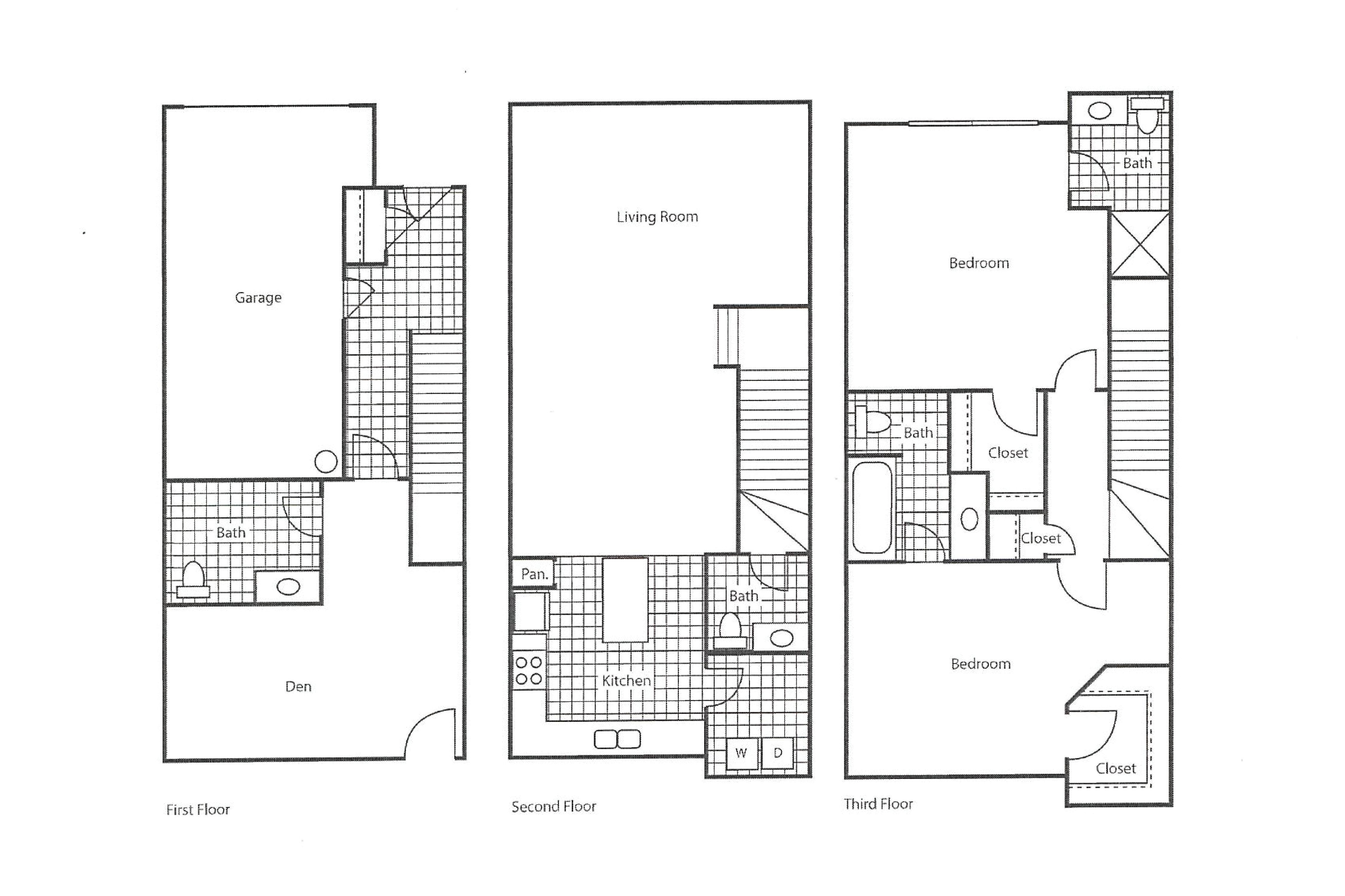 2 Bedroom & Den Townhome 1461 SF - Bella Terra