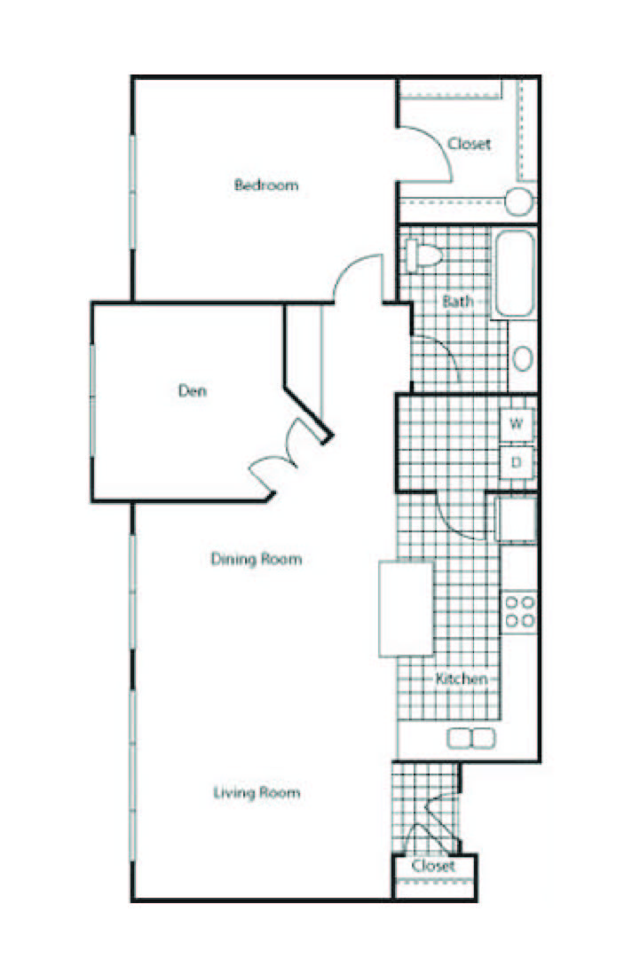 1 Bedroom Den 957 SF - Bella Terra