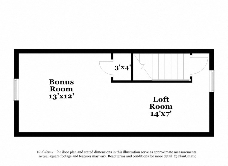 a floor plan of a house with a loft and a bonus room