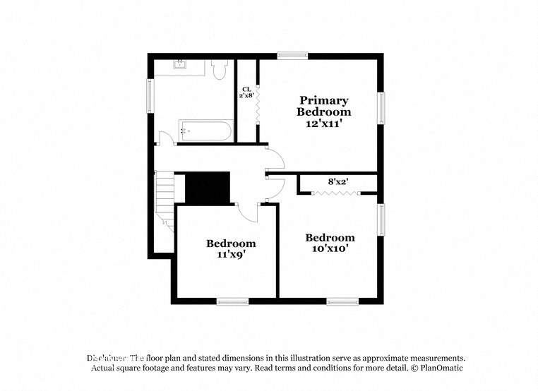 a floor plan for a bedroom with a bathroom and a balcony