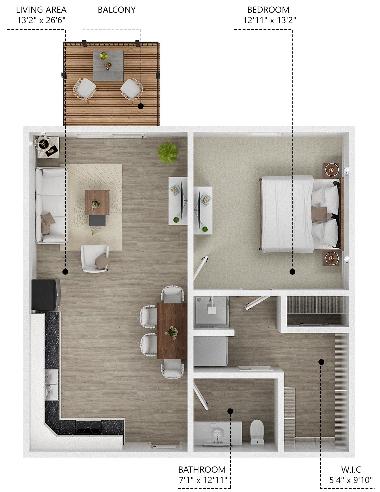 1 Bedroom 1 Bathroom