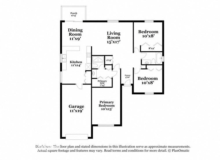 a floor plan of a house with bedrooms and a living room