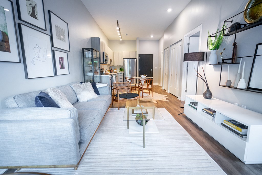 We are now viewing the living room area  at Grand Flats, St. Louis, 63104