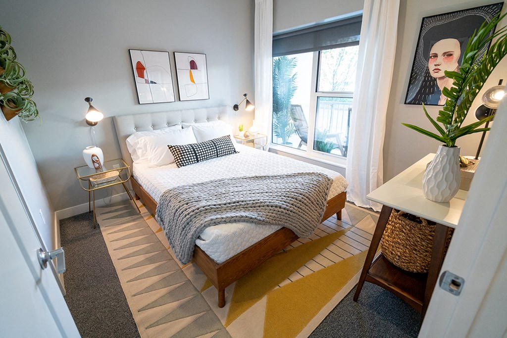 here we are viewing the master bedroom  at Grand Flats, St. Louis