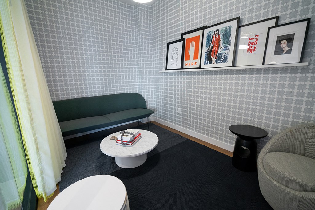 This is a view of a private lounge area  at Grand Flats, Missouri, 63104