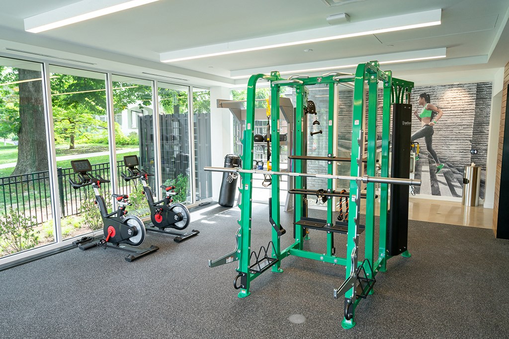 These are just a few of our machines in the fitness center  at Grand Flats, St. Louis