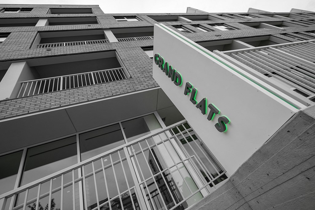 Entrance to building  at Grand Flats, Missouri