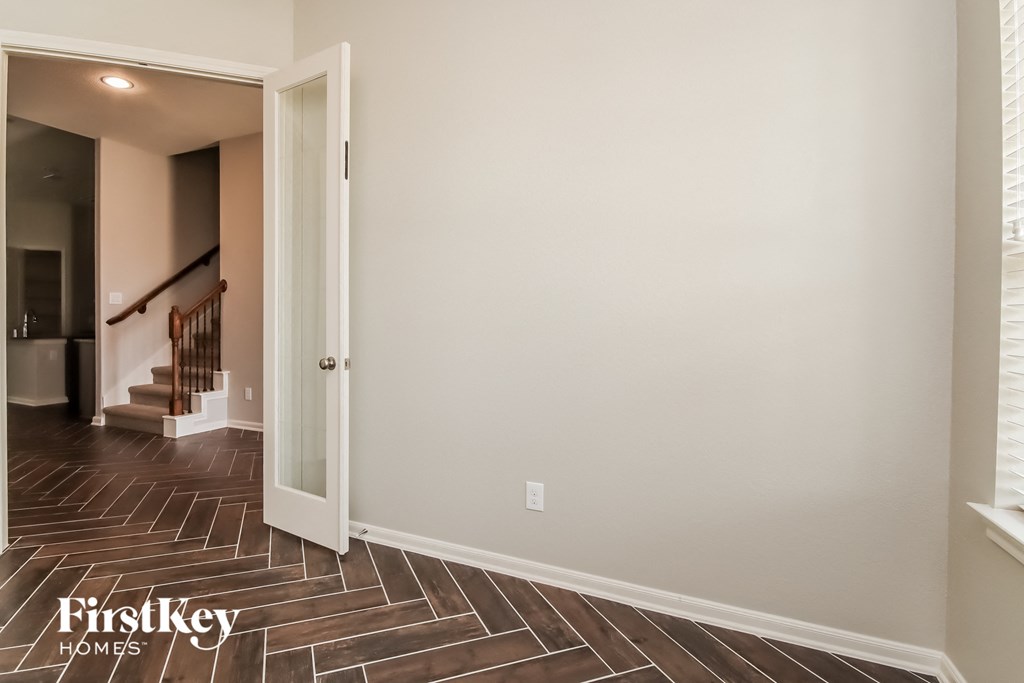 the entryway to the home is clean and ready for us to move in