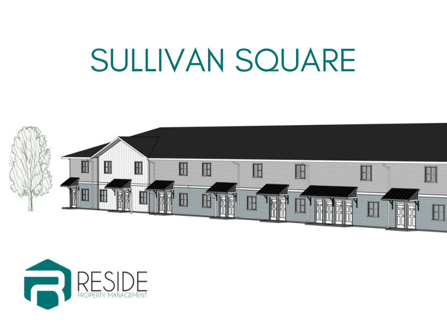 a drawing of a building with the words sullivan square