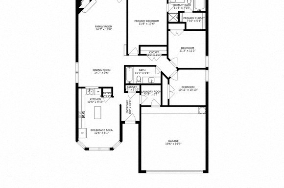 three bedroom floor plan  the residences at sawmill estates