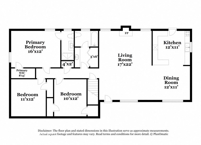 a floor plan of a house with bedrooms and a kitchen and a living room