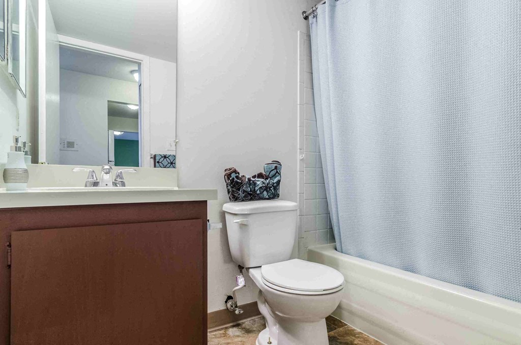 a bathroom with a shower and a toilet and a sink