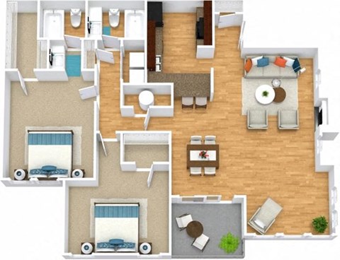 The Willow Floor Plan at Windsor Peachtree Corners, Peachtree Corners, GA
