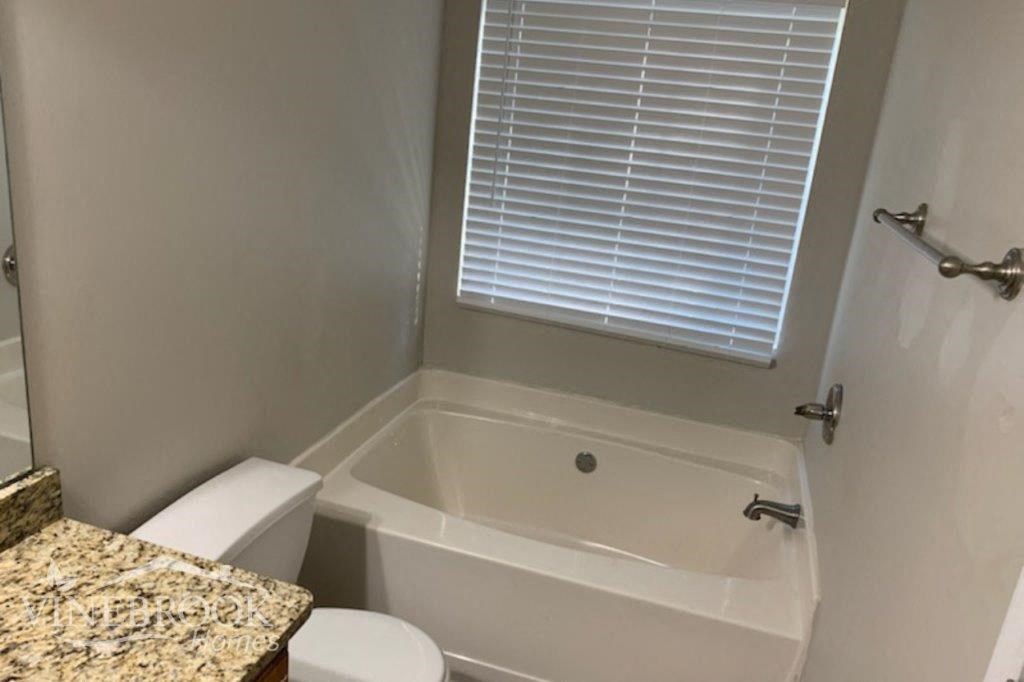 a bathroom with a tub and a toilet and a sink