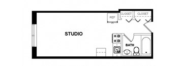 Studio, 1 Bathroom