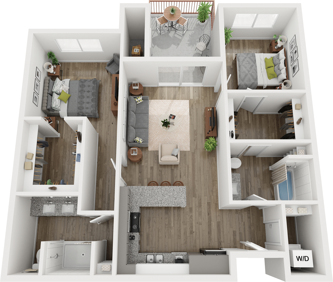 B2 floor plan at Presidium Pecan District, Pflugerville