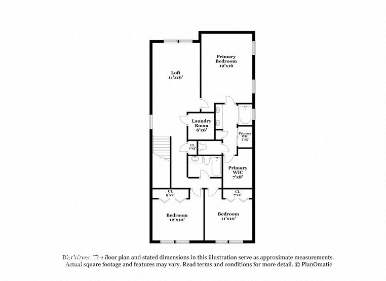 the floor plan of the third level of the residence