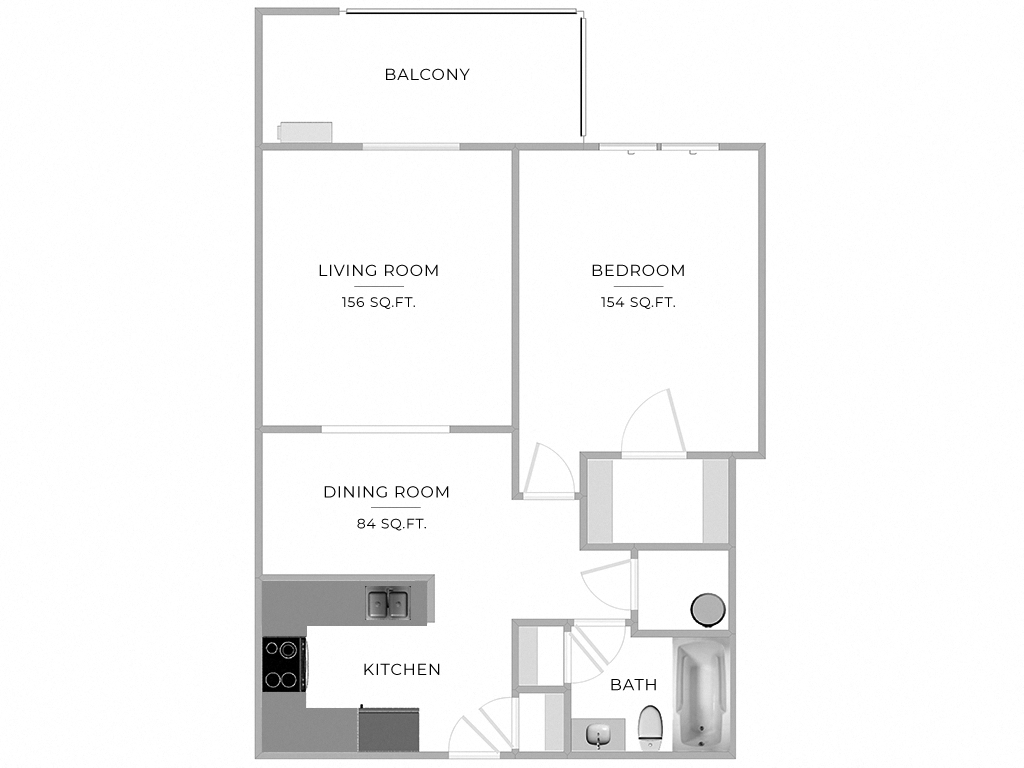1 Bed/1 Bath-A1